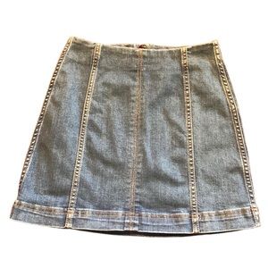 Wild Fable high waisted blue Jean stretchy button up mini skirt 00 classic